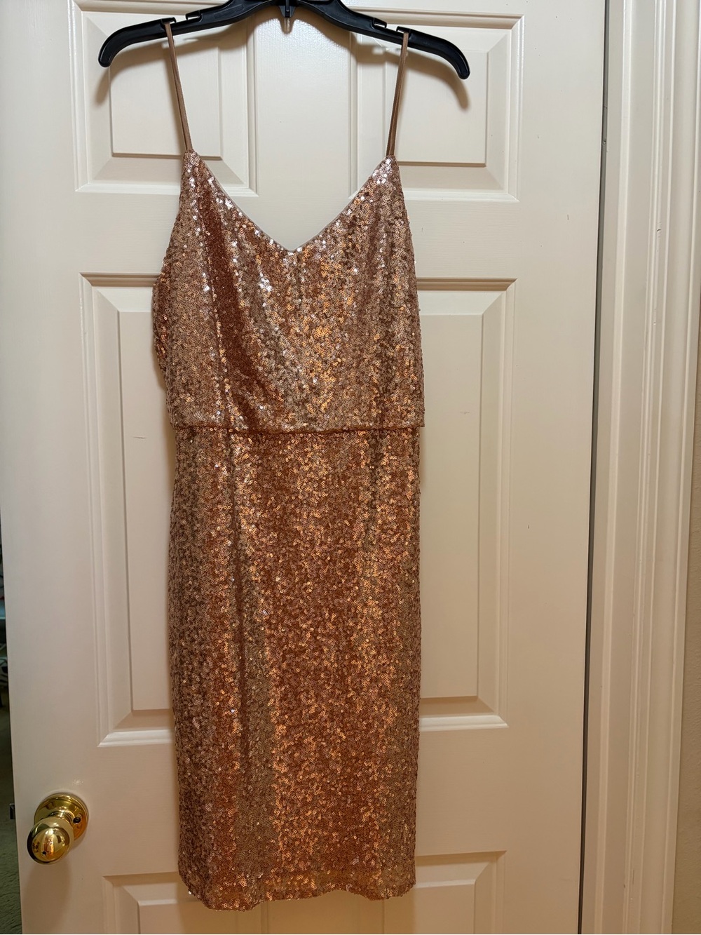 Jenny Yoo Rose Gold Sequin Cocktail Dress